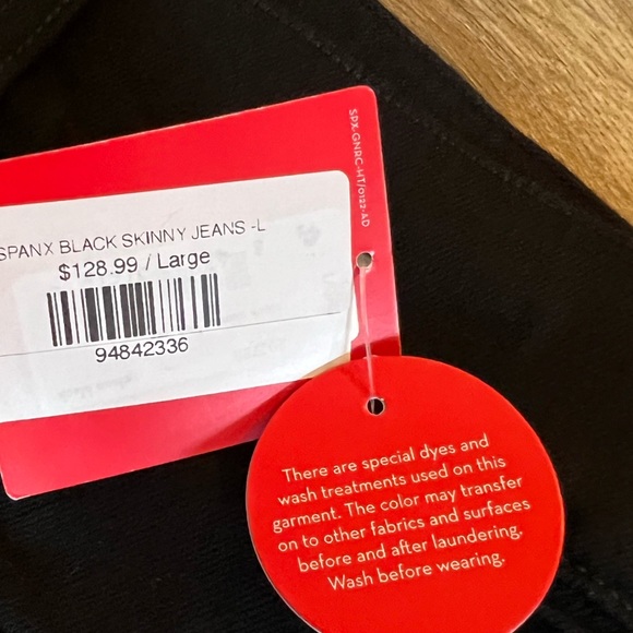 SPANX Black Skinny Jeans Tummy Control Size large NWT - Picture 5 of 15